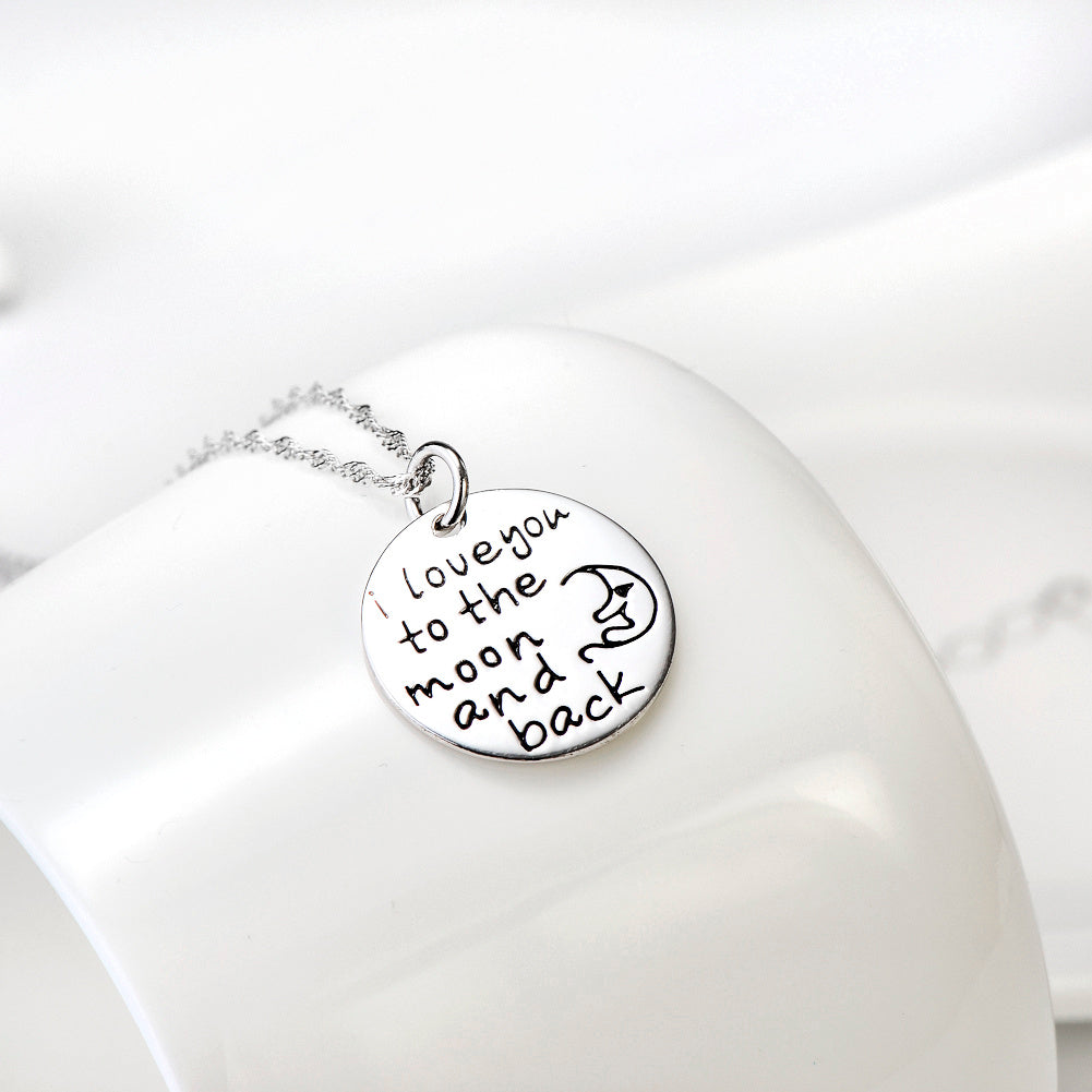 “I Love You to the Moon & Back” Pendant Necklace - S925 Sterling Silver