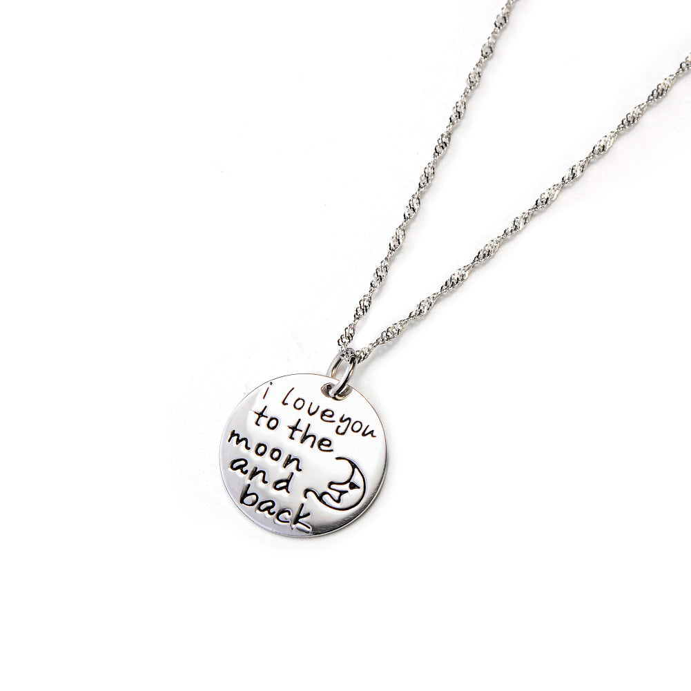 “I Love You to the Moon & Back” Pendant Necklace - S925 Sterling Silver