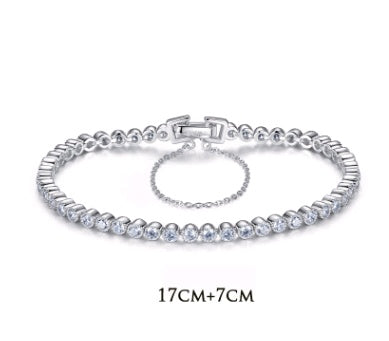 S925 Sterling Silver Bracelet with AAA Zircon