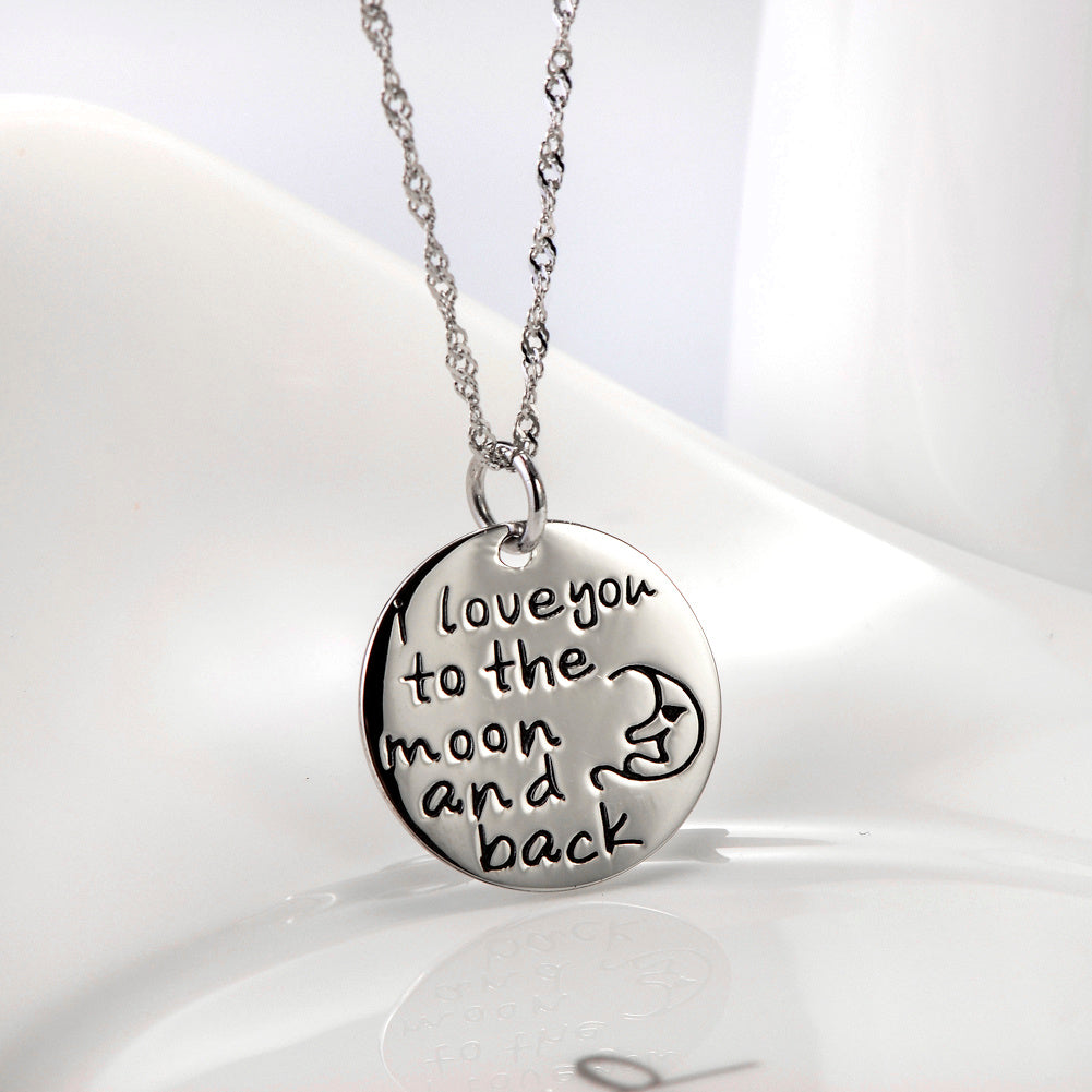 “I Love You to the Moon & Back” Pendant Necklace - S925 Sterling Silver