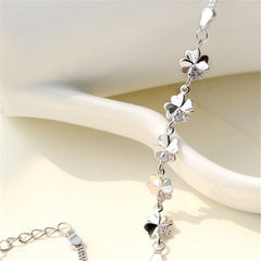 925 Sterling Silver Four-Leaf Clover Bracelet