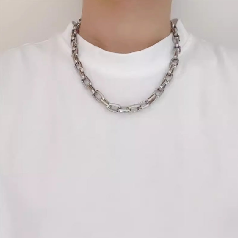 Pure Silver Cuban Splice Necklace - High Street Statement