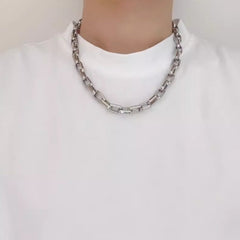 Pure Silver Cuban Splice Necklace - High Street Statement