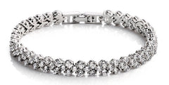 S925 Sterling Silver Diamante Bracelet - Luxe Sparkle