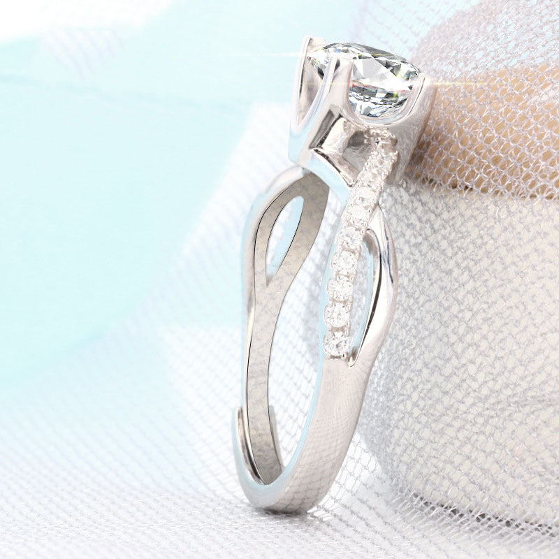 Plated Moissanite Diamond Ring