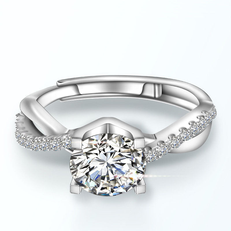 Plated Moissanite Diamond Ring