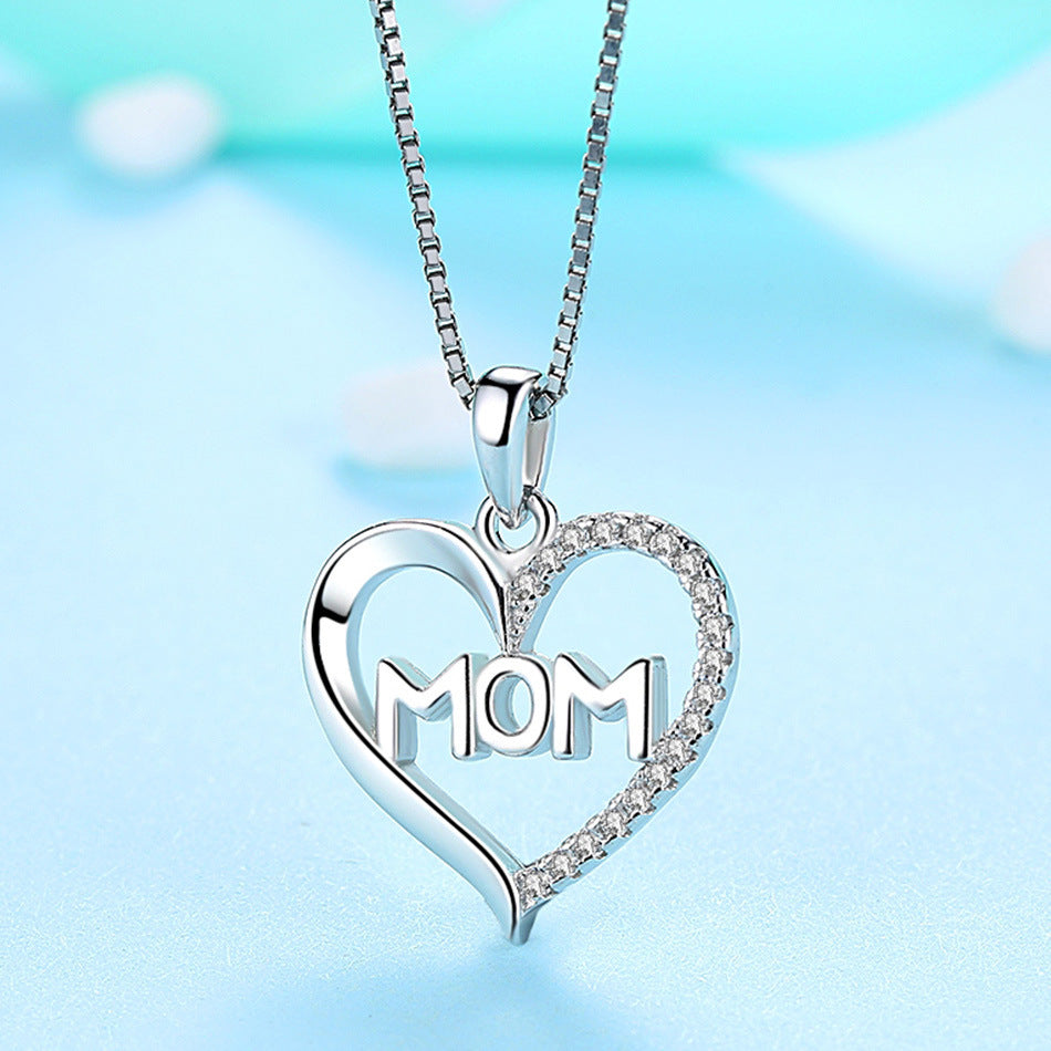 “Mom” Pendant Necklace - 925 Sterling Silver Tribute