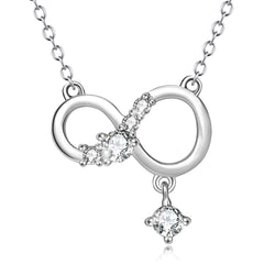 Infinite Love Diamante Pendant Necklace - 925 Sterling Silver