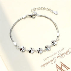 925 Sterling Silver Four-Leaf Clover Bracelet