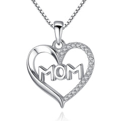 “Mom” Pendant Necklace - 925 Sterling Silver Tribute