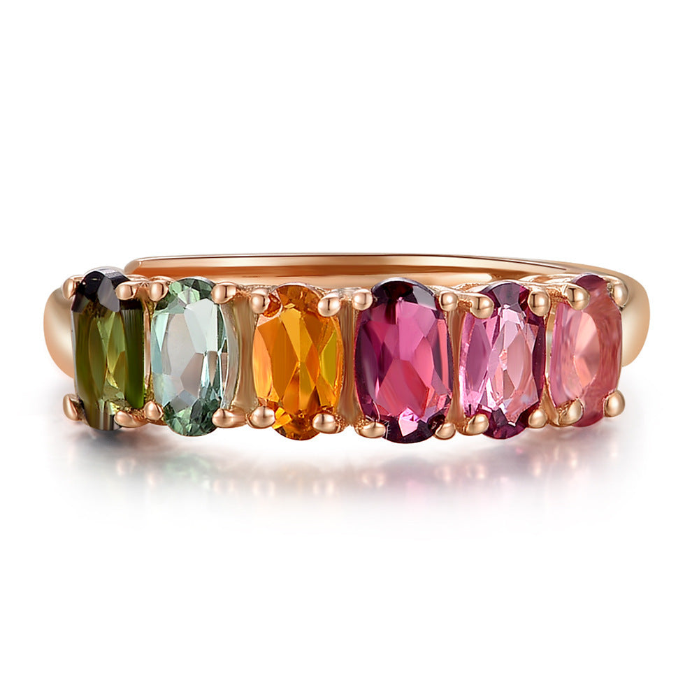 Rose Gold Tourmaline Color Ring