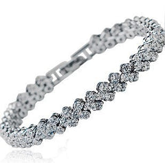 S925 Sterling Silver Diamante Bracelet - Luxe Sparkle