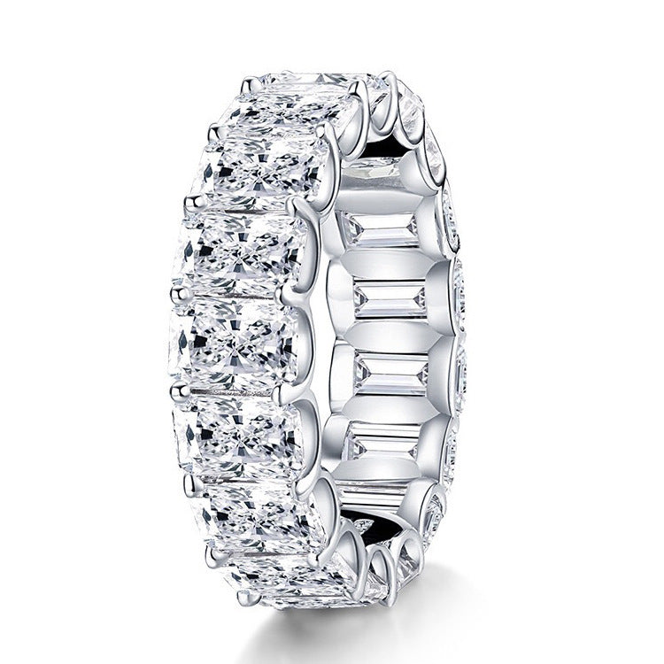 S925 Sterling Silver High-Carbon Diamond Simulated Ring