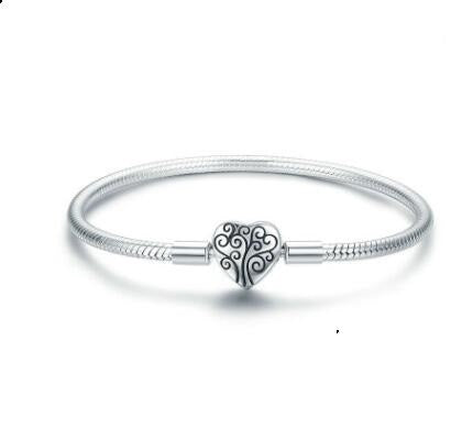 S925 Sterling Silver Platinum-Plated Personality Bracelet