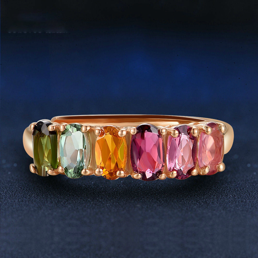 Rose Gold Tourmaline Color Ring
