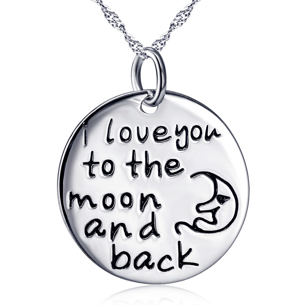“I Love You to the Moon & Back” Pendant Necklace - S925 Sterling Silver