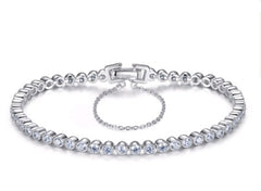 S925 Sterling Silver Bracelet with AAA Zircon