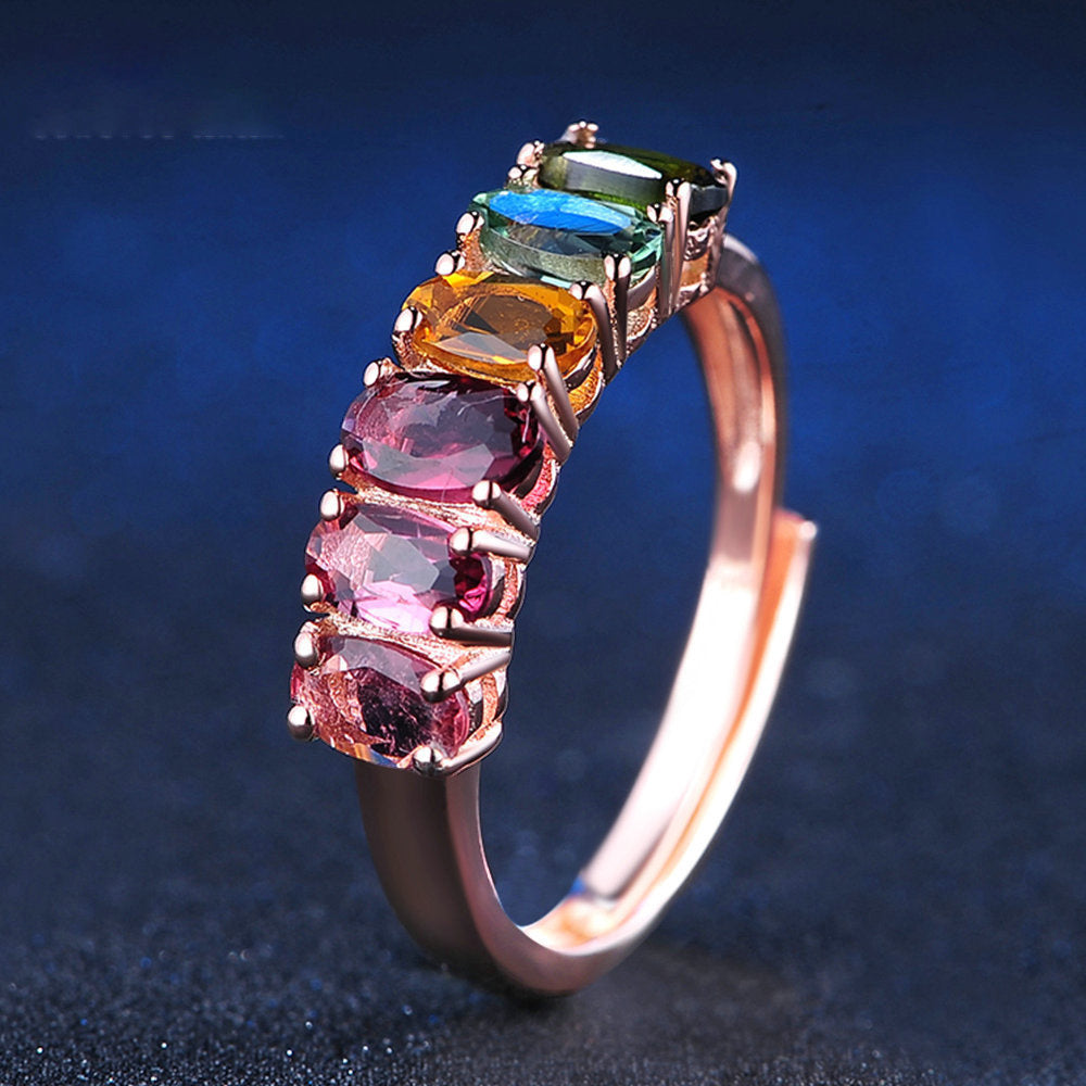 Rose Gold Tourmaline Color Ring