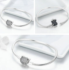 S925 DIY Platinum-Plated Cute Cat Bracelet Base Chain
