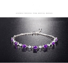 Purple Amethyst Sterling Silver Bracelet