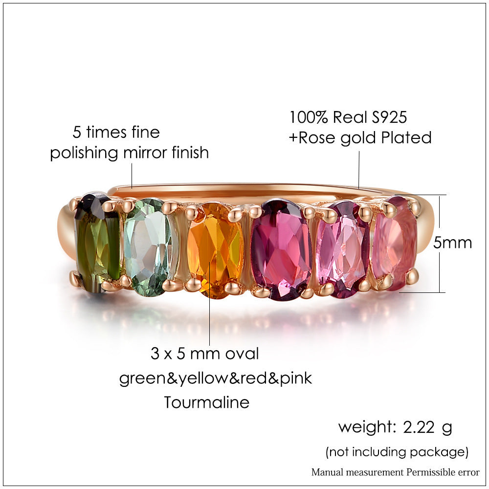 Rose Gold Tourmaline Color Ring
