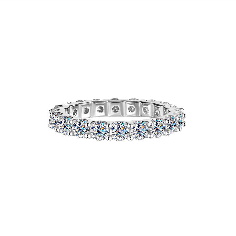 S925 Sterling Silver Moissanite Stackable Ring