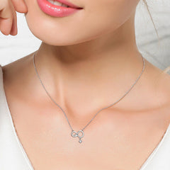 Infinite Love Diamante Pendant Necklace - 925 Sterling Silver