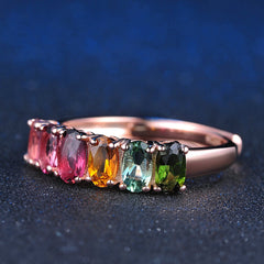 Rose Gold Tourmaline Color Ring
