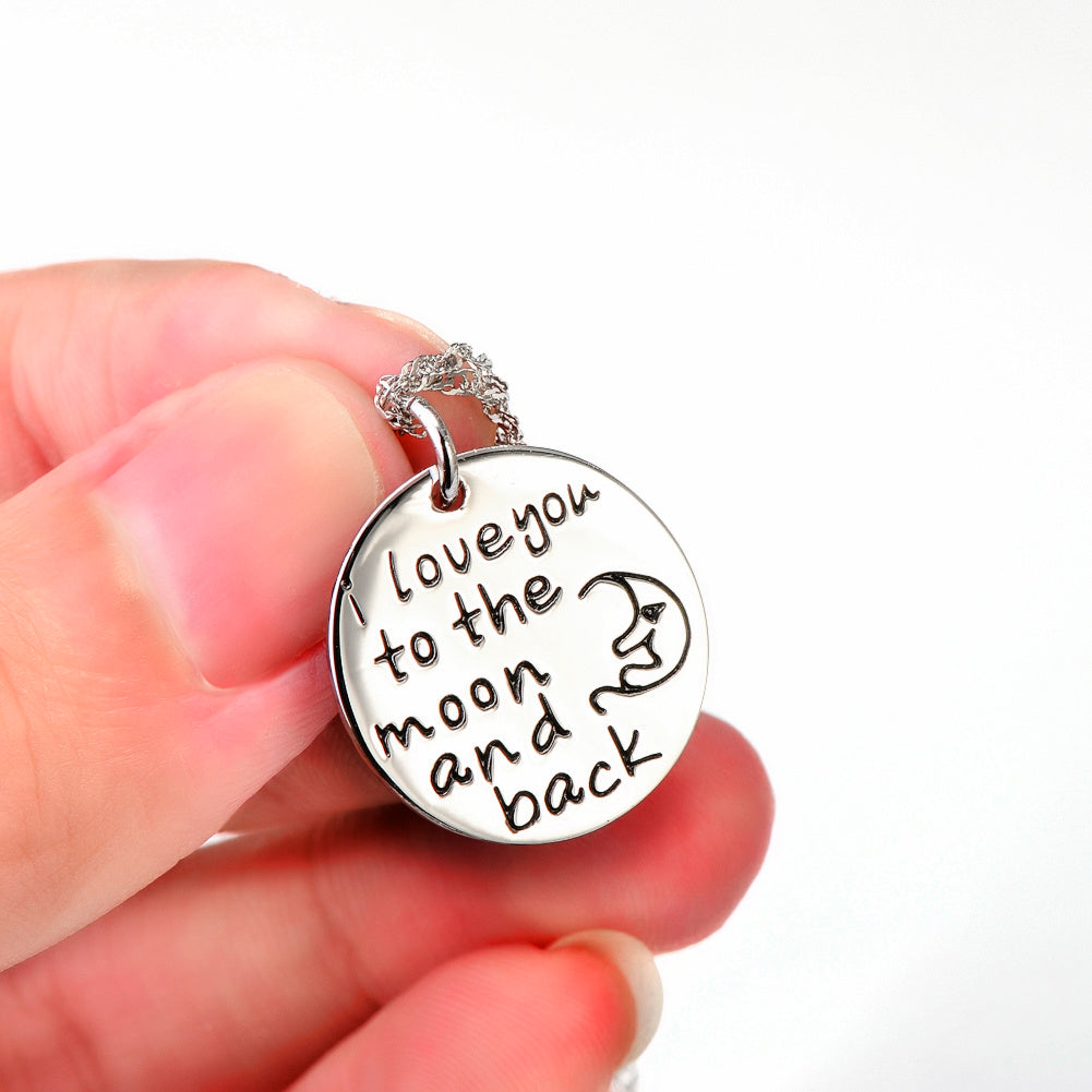 “I Love You to the Moon & Back” Pendant Necklace - S925 Sterling Silver