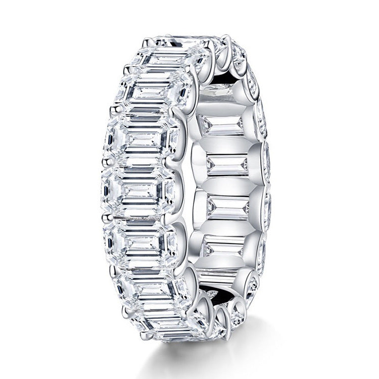 S925 Sterling Silver High-Carbon Diamond Simulated Ring