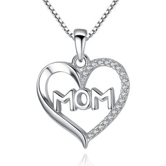 “Mom” Pendant Necklace - 925 Sterling Silver Tribute