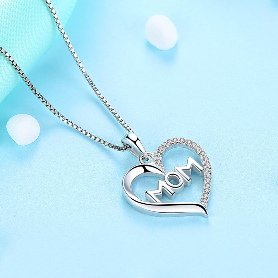 “Mom” Pendant Necklace - 925 Sterling Silver Tribute