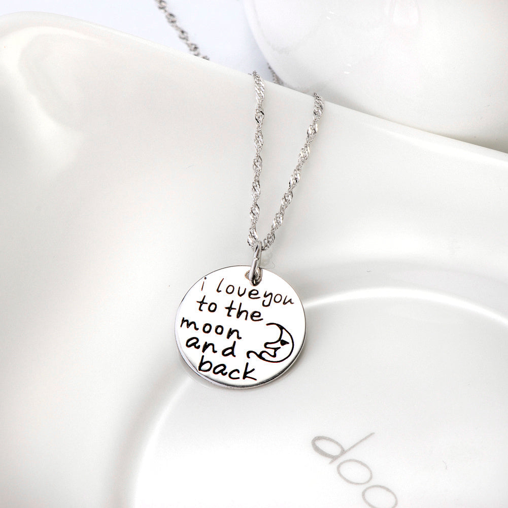 “I Love You to the Moon & Back” Pendant Necklace - S925 Sterling Silver