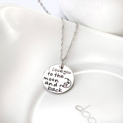 “I Love You to the Moon & Back” Pendant Necklace - S925 Sterling Silver