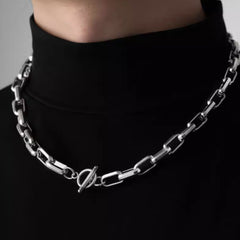 Pure Silver Cuban Splice Necklace - High Street Statement