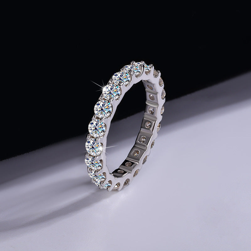 S925 Sterling Silver Moissanite Stackable Ring