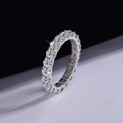 S925 Sterling Silver Moissanite Stackable Ring